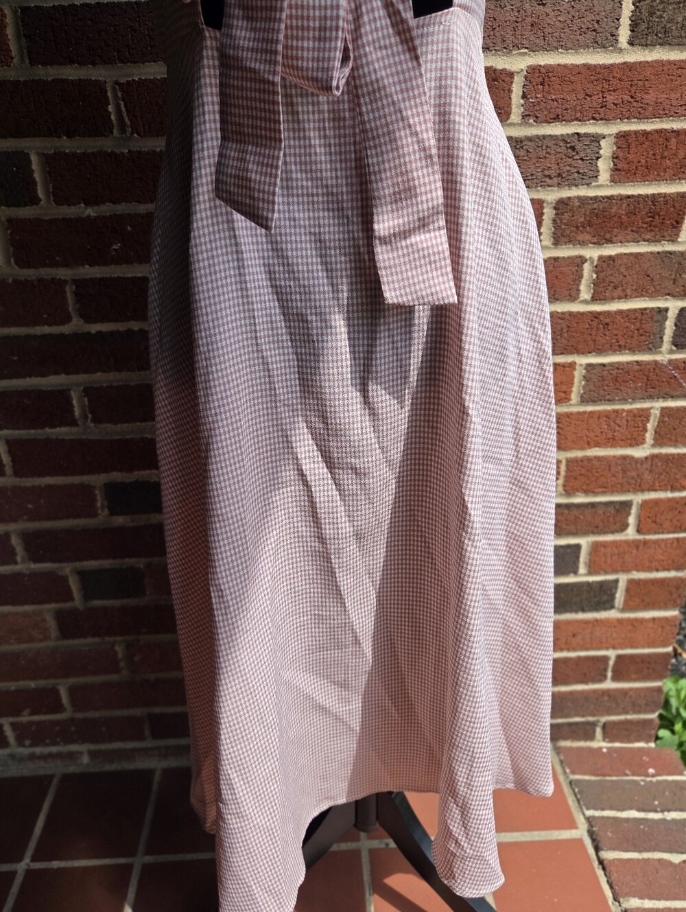 Boohoo Petal Pink Gingham | Printed Midi Womens Dress Size us 8 - Picture 8 of 11